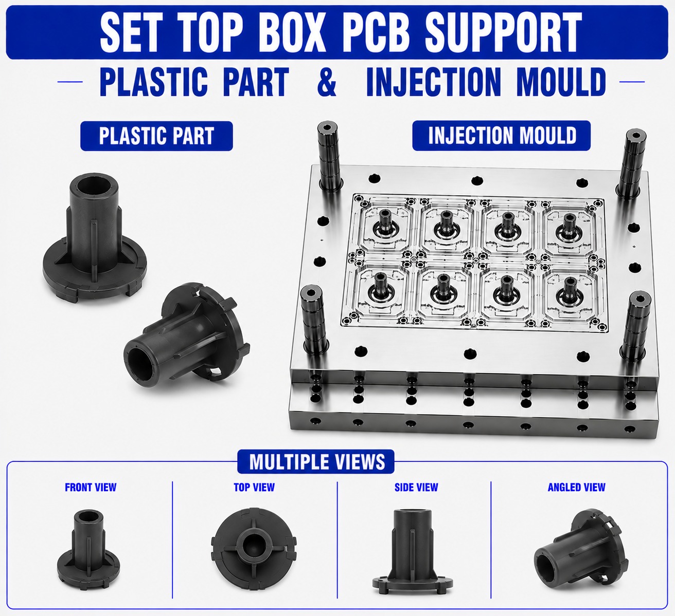 Set Top Box Plastic PCB Support Mould and Moulding Service